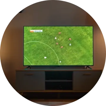 A flat-screen TV