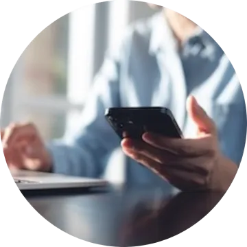 Person holding a smartphone
