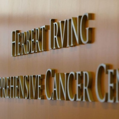 A sign that reads Herbert Irving Comprehensive Cancer Center