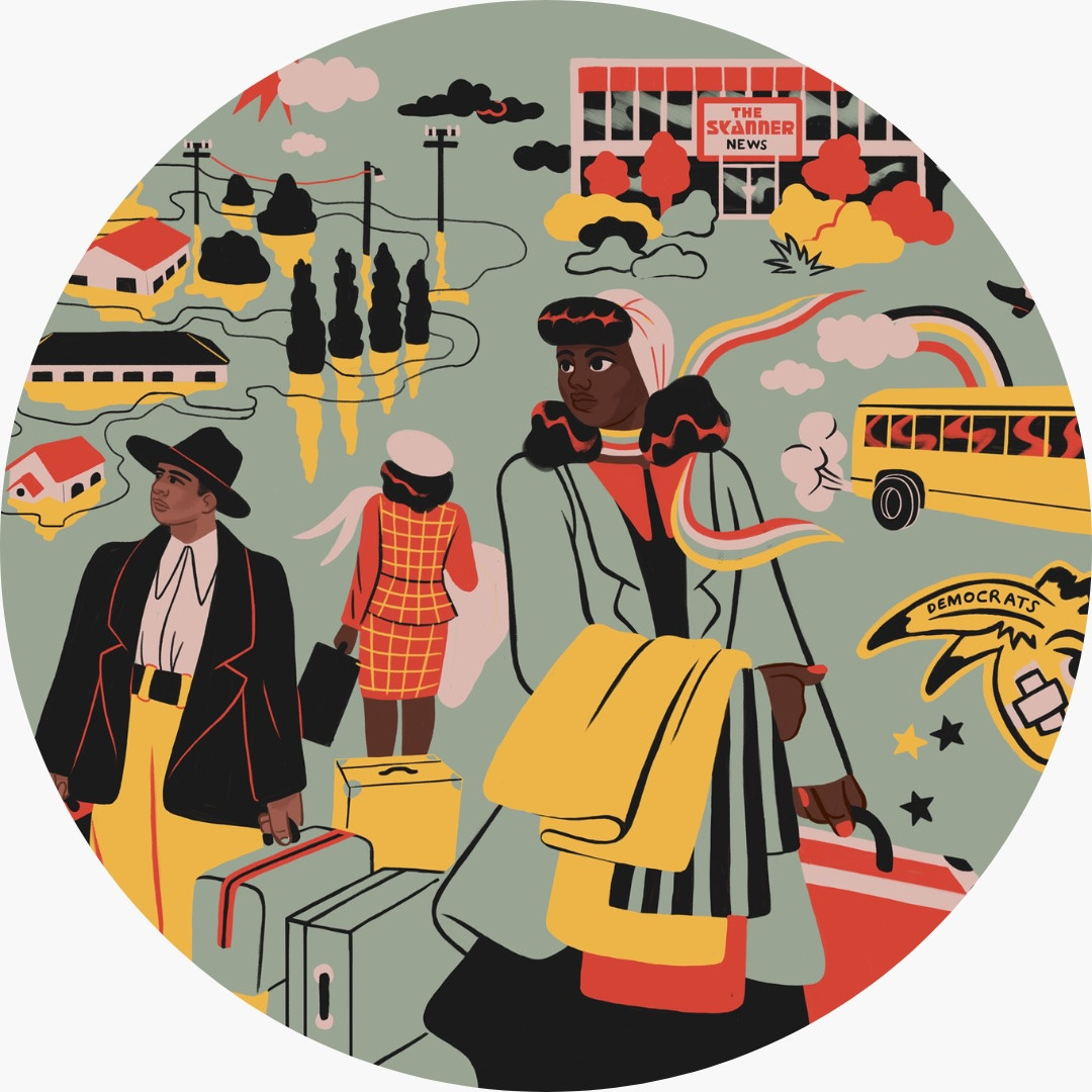 A collage depicting the Center for Oral History Research