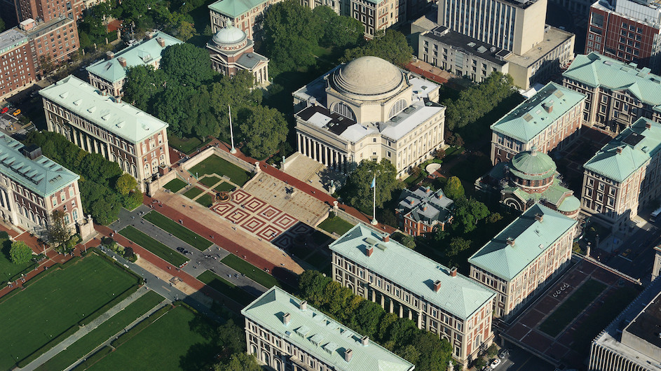 A bird's eye view of Columbia's Morningside campus