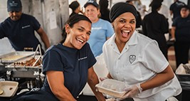 Columbias staffers at a dining event